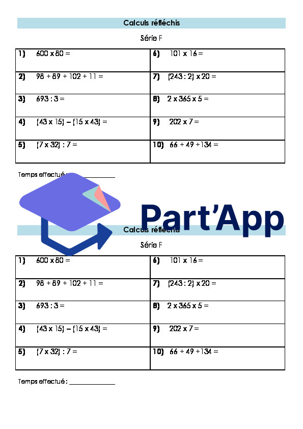 Maths 7H-8H - Calculs réfléchis (fiches de rituels + corrigé)_7