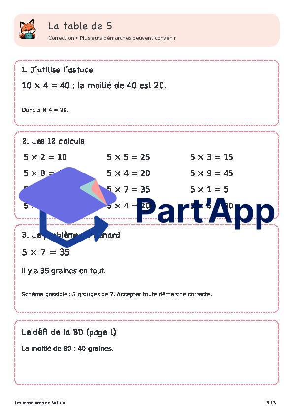 🦊 Les astuces des renards — 7. Table de 5 : prendre la moitié de dix fois | 1 CHF 🦊_22