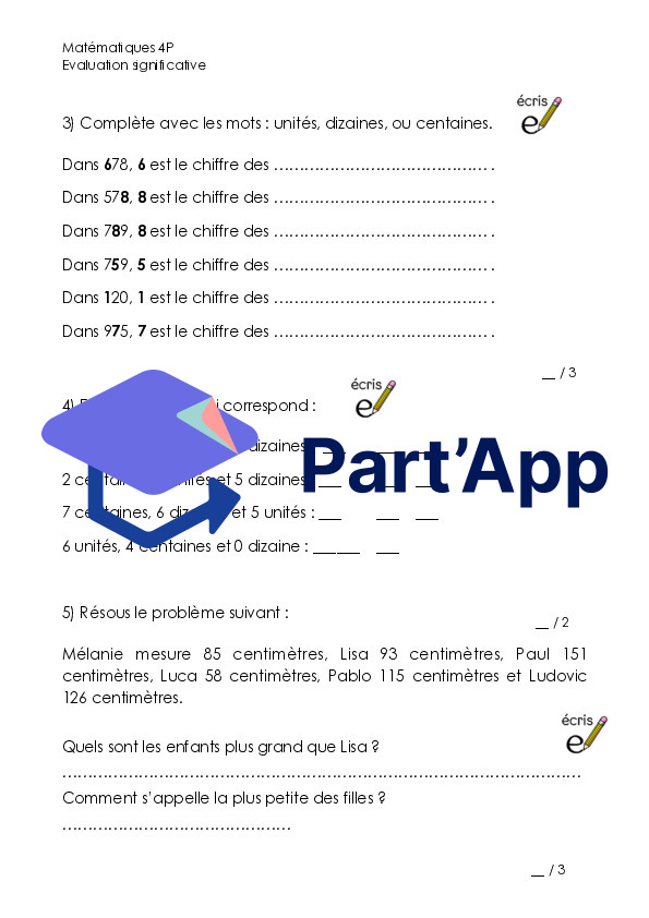 Bilan mathématiques fin 4P_4