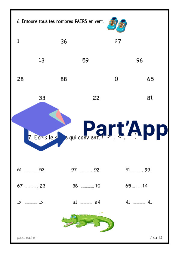 Evaluation diagnostique - début milieu de 4P - mathématiques nombres 0 à 100_51