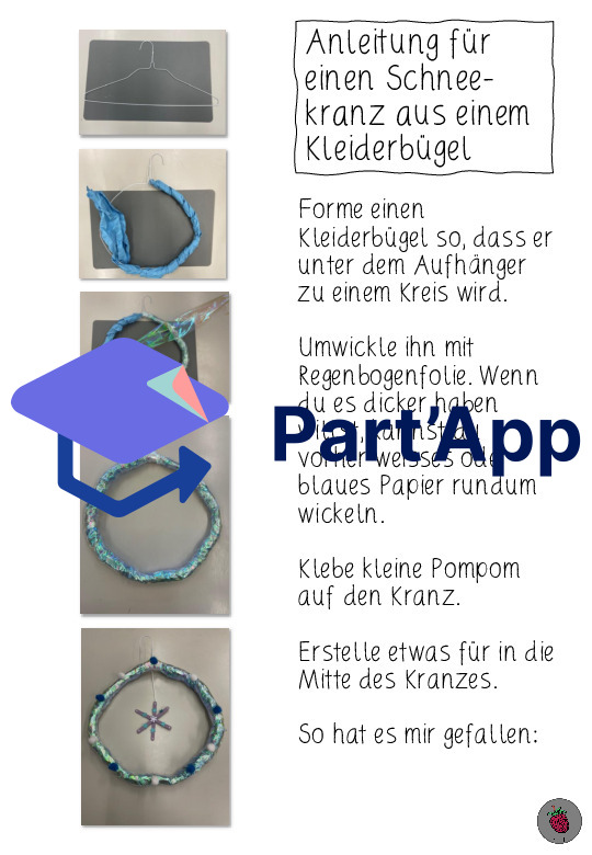 Schneekranz aus Drahtkleiderbügel herstellen_3