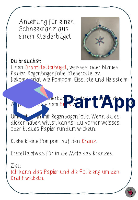 Schneekranz aus Drahtkleiderbügel herstellen_7