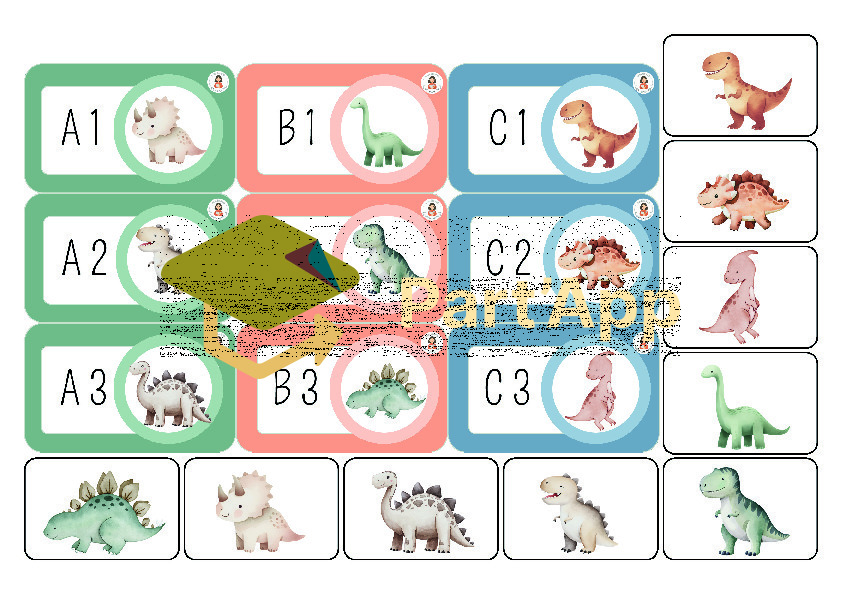 18. 🦕 2 Tableaux 3x3 avec Cartes — Les Dinos 2026_135