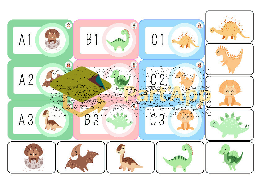 18. 🦕 2 Tableaux 3x3 avec Cartes — Les Dinos 2026_136