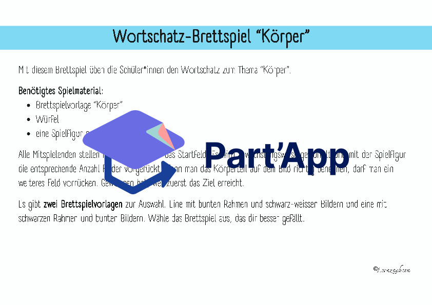 Wortschatz - Brettspiel Körper (Körperteile)_2