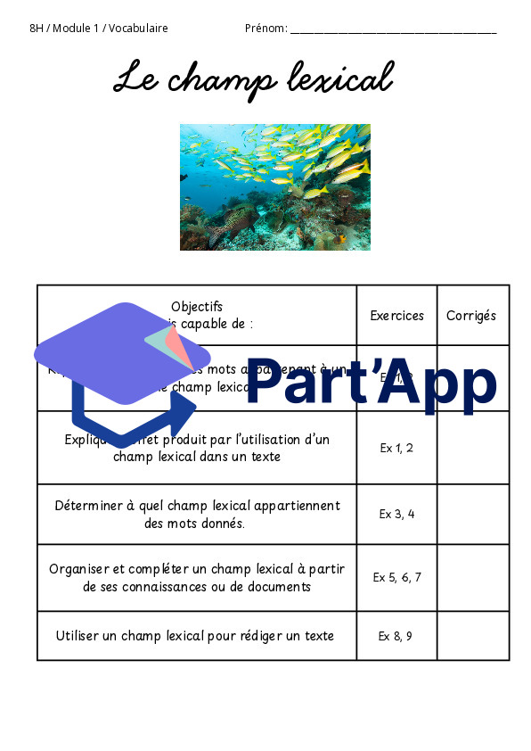 Dossier le champ lexical M1 8H_2