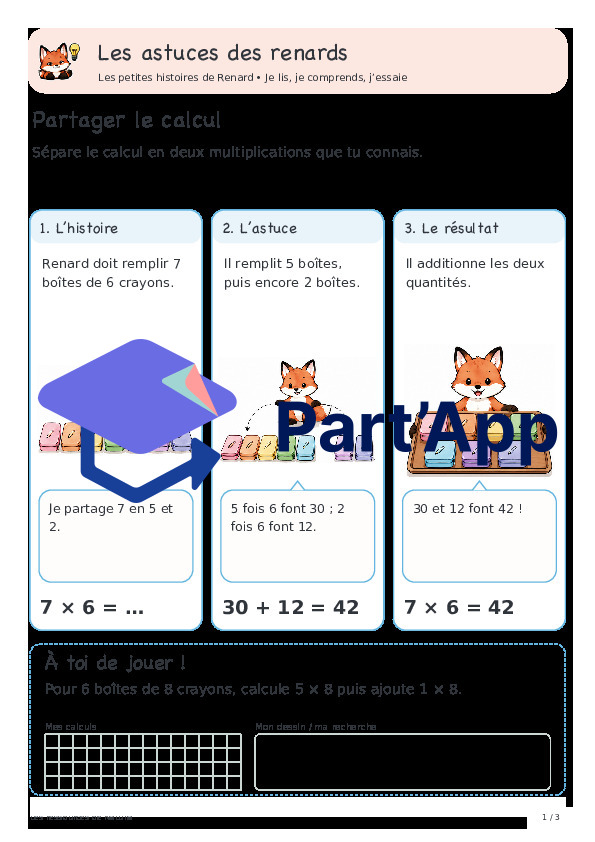 🦊 Les astuces des renards — 10. Multiplication : décomposer pour calculer | 1 CHF 🦊_29