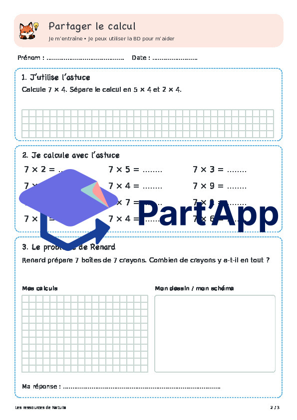 🦊 Les astuces des renards — 10. Multiplication : décomposer pour calculer | 1 CHF 🦊_30