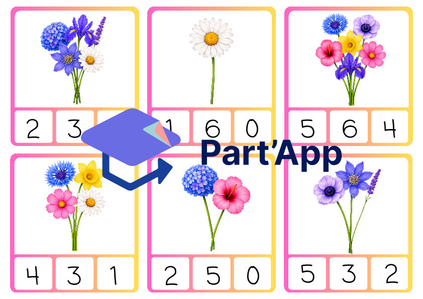 Fleurs - Cartes à pinces jusqu'à 6_8