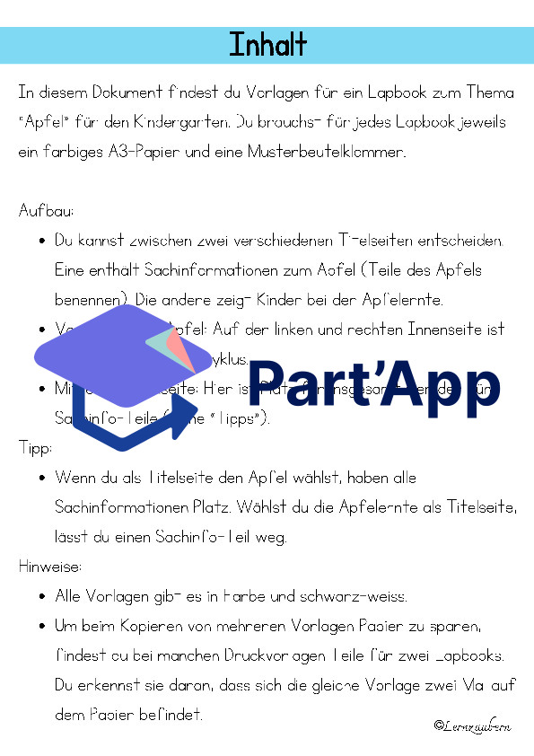 Lapbook Apfel für den Kindergarten_10
