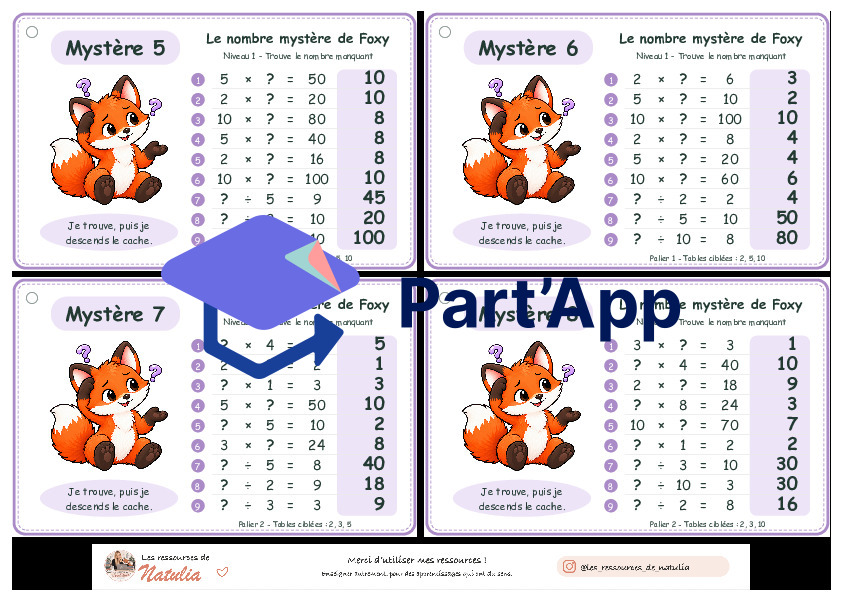 🦊 Le nombre mystère de Foxy – Niveau 1 + fiche de suivi | 8 CHF 🦊_4