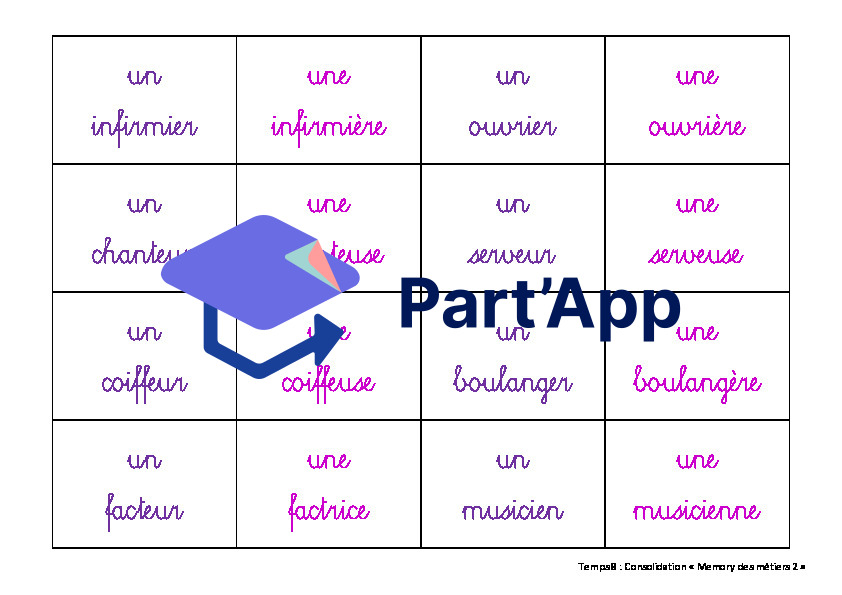 Jeu : Memory le féminin et le masculin des métiers 2_5