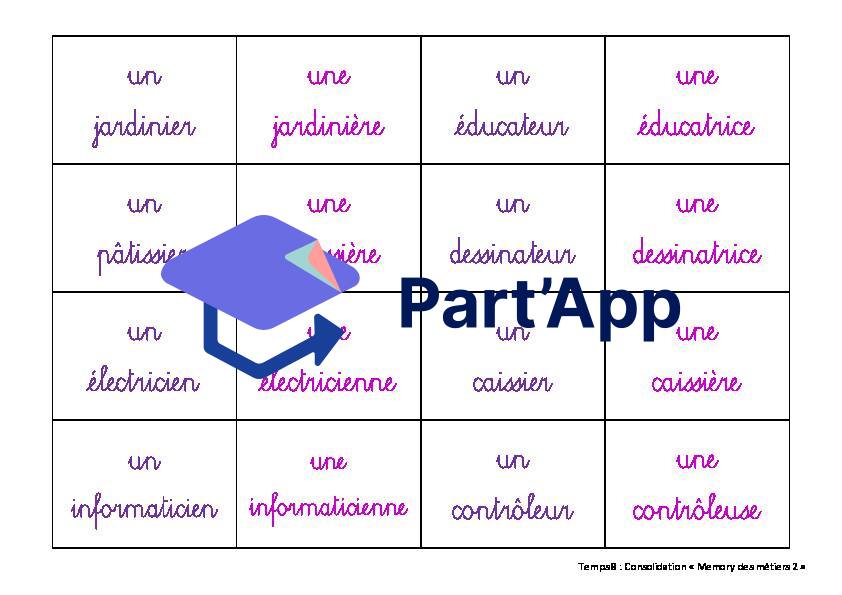 Jeu : Memory le féminin et le masculin des métiers 2_7
