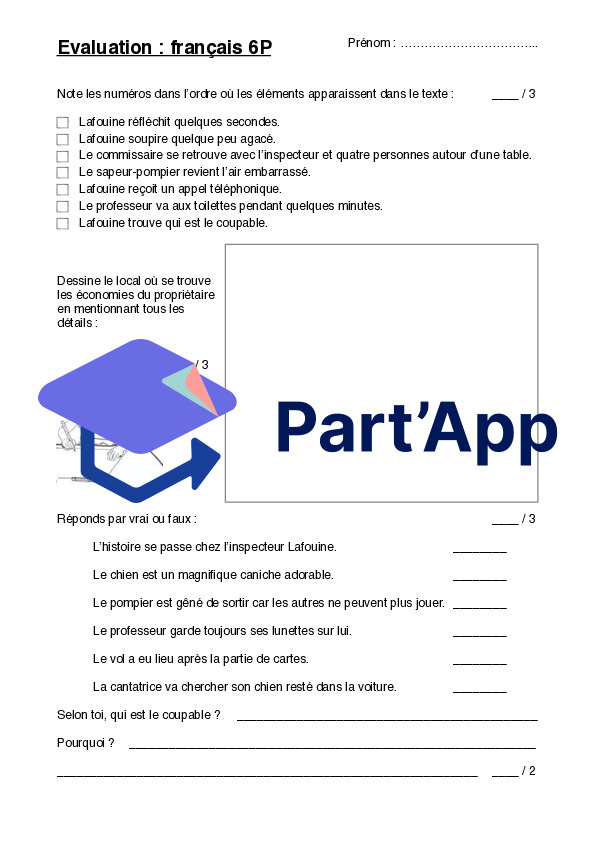 Évaluation de lecture et de grammaire – 6P_5