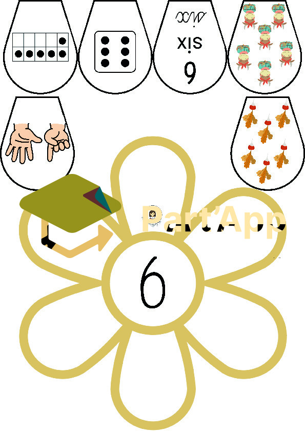 Fleurs à compter jusqu'à 10 LA FERME_7