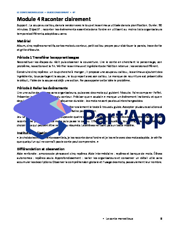 Le conte merveilleux - Inspiré des MER - Séquence de français et supports pédagogiques pour la 4P_9