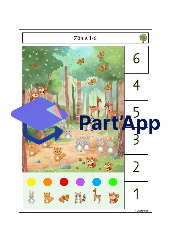 🌲 Les cartes à pinces comptent de 1 à 7 chiffres forestiers et images de dés._55