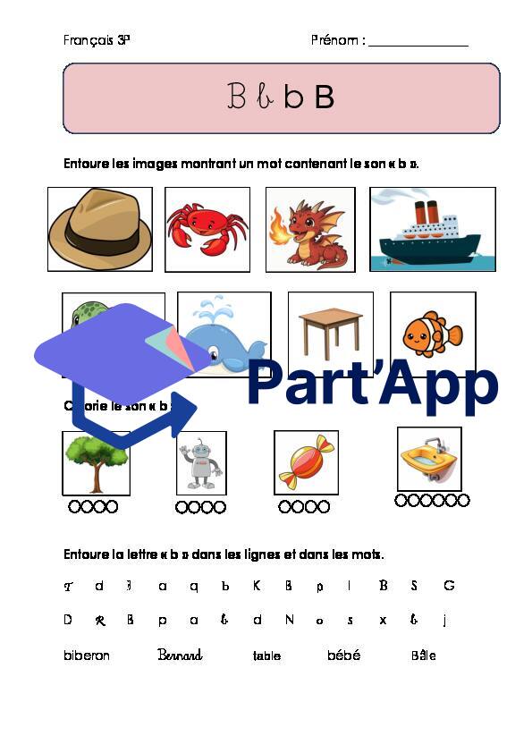 Fiche d'exercices + éval. son "b" (3P)_2