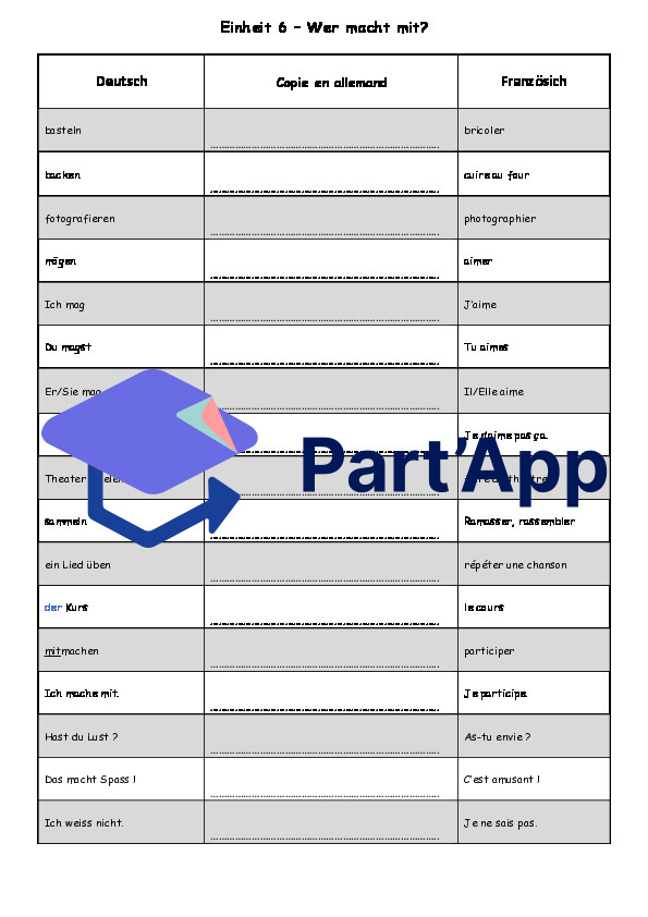 Allemand 8P - Junior 2ème édition - vocabulaire E1 à E12 à copier_11