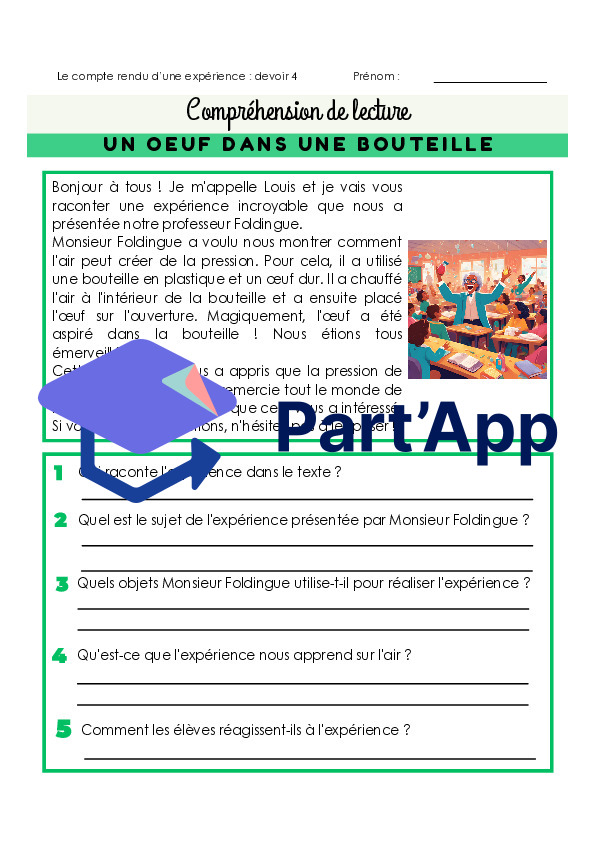 Compréhension de lecture - le compte rendu d'une expérience_5