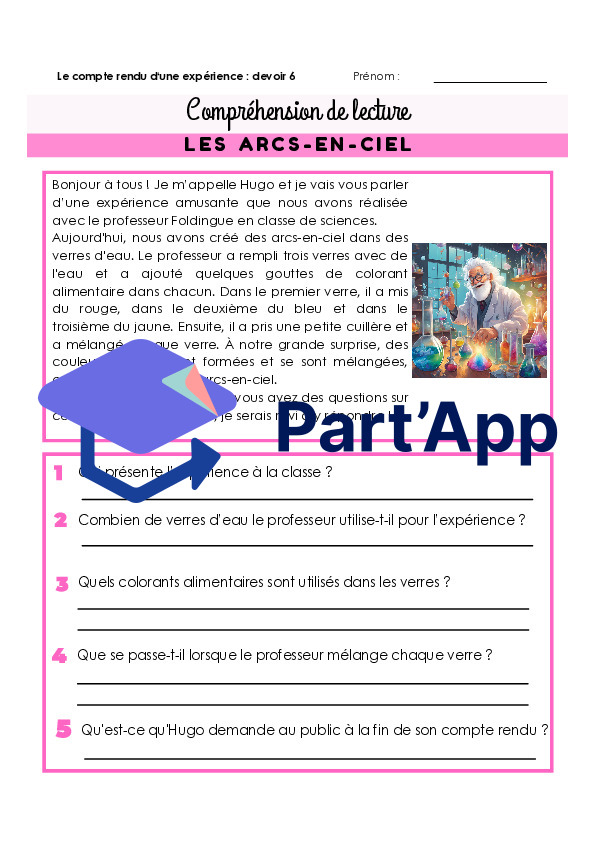 Compréhension de lecture - le compte rendu d'une expérience_7