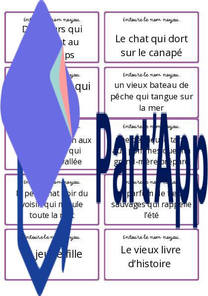 Jeu « entourer le nom noyau » FRA 7P_4