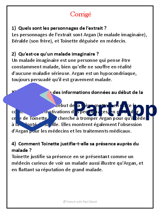 Compréhension de lecture - Le Malade imaginaire_17