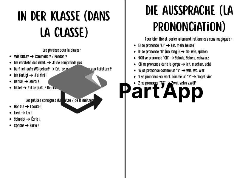 Aide-Mémoire Allemand 5H-6H : Mein Deutschheft (Vocabulaire, Genres, Consignes & Prononciation)_5