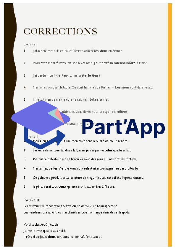 Pronom possessif, démonstratif et relatif_10