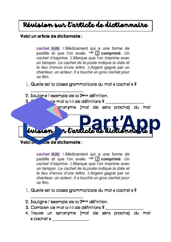 6H - Module 2 : exercice de révision sur l'article de dictionnaire_2