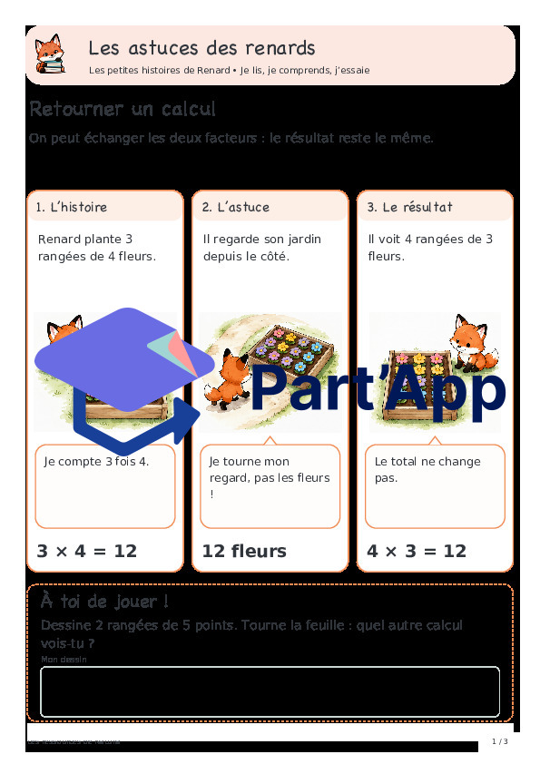 🦊 Les astuces des renards — 2. Multiplication : Retourner un calcul | 1 CHF 🦊_2