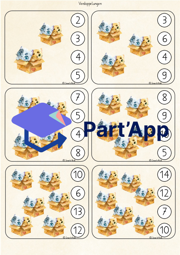 🐈Chat Compter Cartes numérotées Agrafes 1-14_2