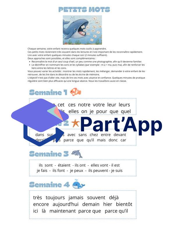 Mots outils 4H / en classe / en devoirs_2