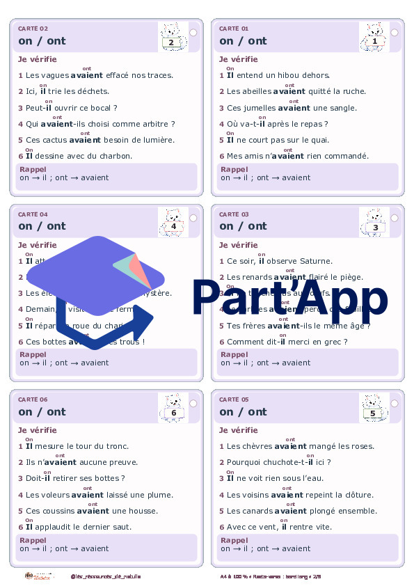 🐾 Mes ateliers autocorrectifs homophones on / ont | 4 CHF 🐾_3