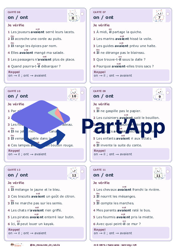 🐾 Mes ateliers autocorrectifs homophones on / ont | 4 CHF 🐾_5