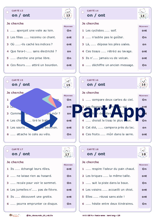 🐾 Mes ateliers autocorrectifs homophones on / ont | 4 CHF 🐾_6
