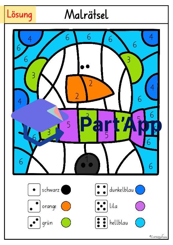 Malen nach Zahlen: Kindergarten und 1. Klasse (Winter)_8