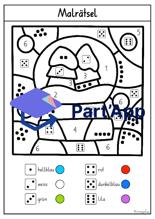 Malen nach Zahlen: Kindergarten und 1. Klasse (Winter)_9