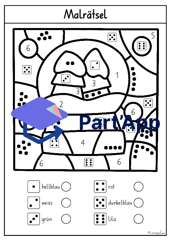 Malen nach Zahlen: Kindergarten und 1. Klasse (Winter)_10