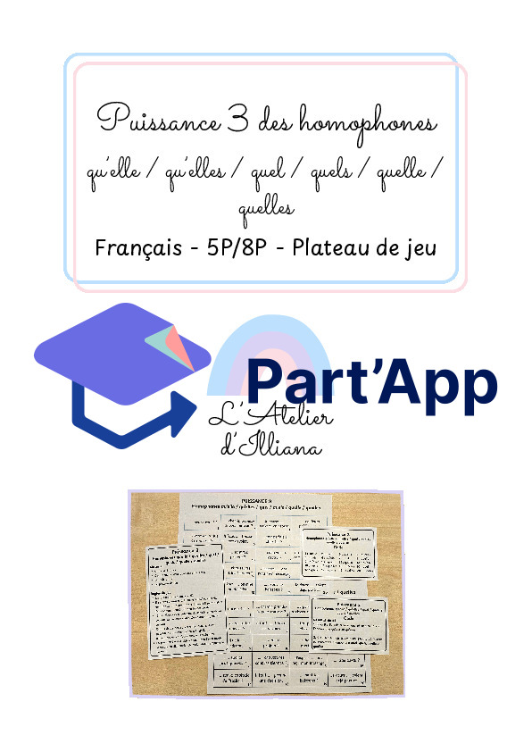 Puissance 3 des homophones (qu’elle / qu’elles /quel / quelle / quels / quelles)_2