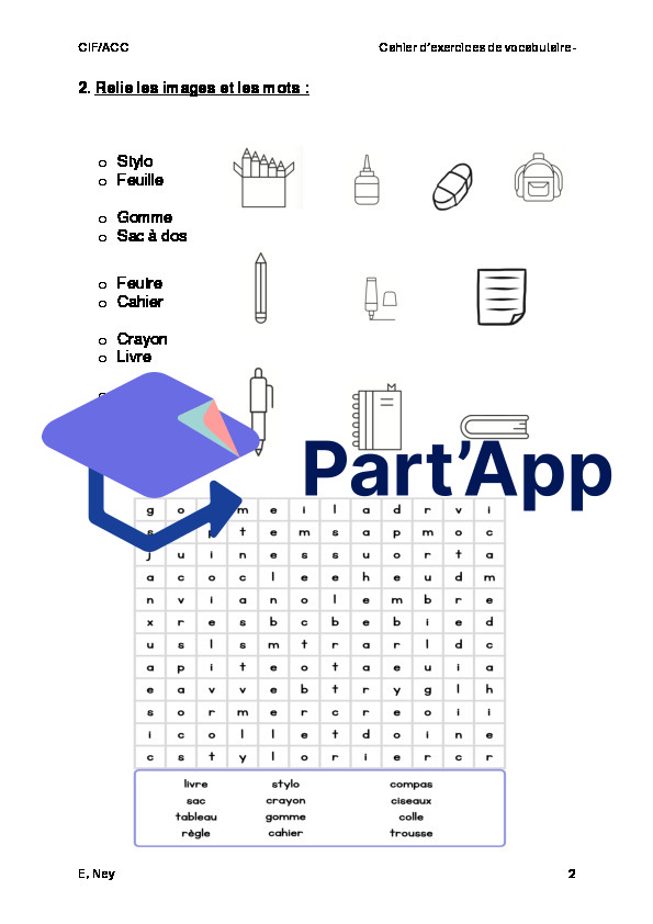 Les fournitures scolaires CIF/ACC_5