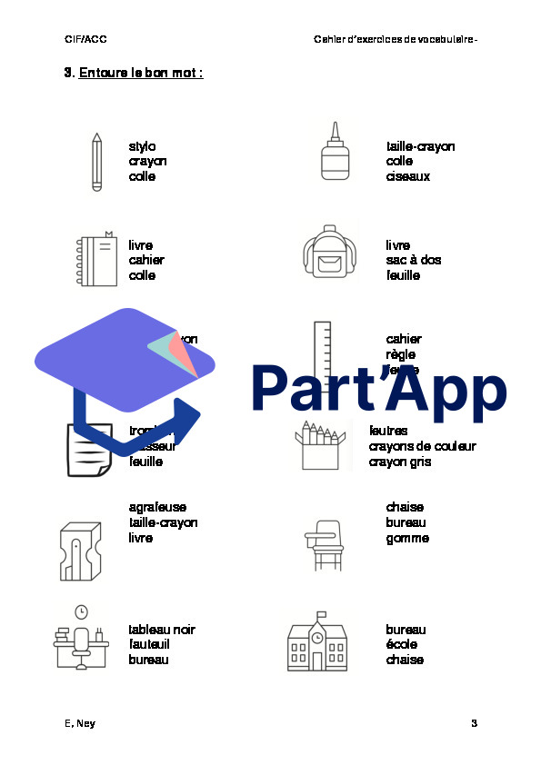 Les fournitures scolaires CIF/ACC_6