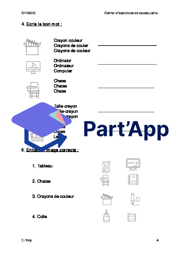 Les fournitures scolaires CIF/ACC_7