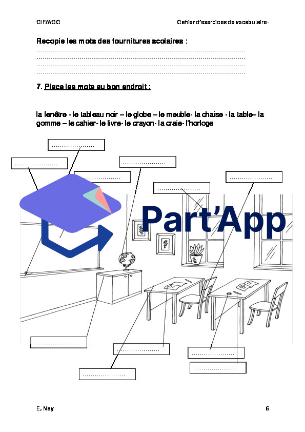 Les fournitures scolaires CIF/ACC_9