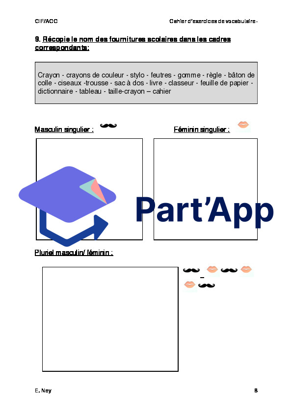 Les fournitures scolaires CIF/ACC_11