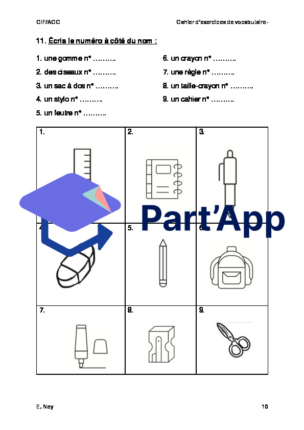 Les fournitures scolaires CIF/ACC_13