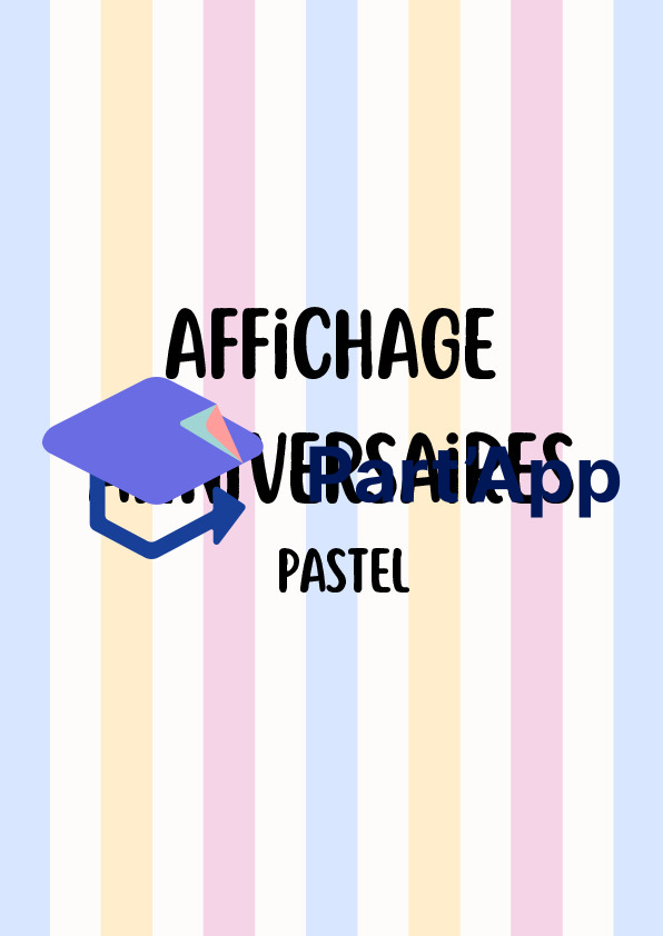 Affichage des anniversaires pour la classe à imprimer – Thème Pastel – 12 mois de l'année_2