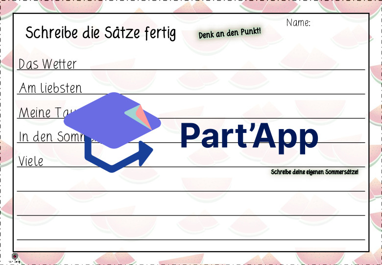 Sommersätze - Schreibe die Sätze fertig_6