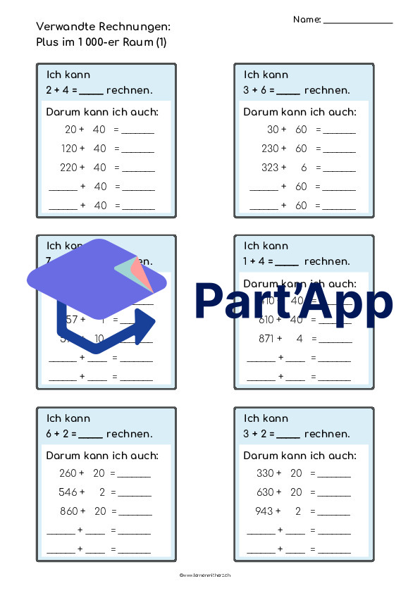 Verwandte Rechnungen im Zahlenraum 1 000 (Plus/Minus)_10