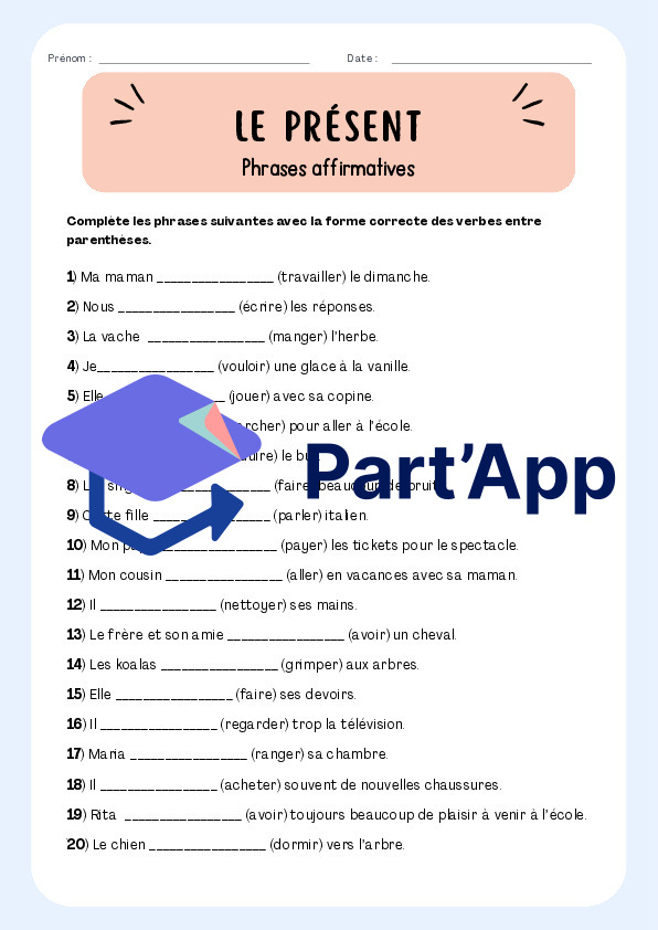 Part'App | Conjugaison le présent